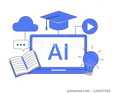 AI Education Concept with Online Learning Elements 126457568