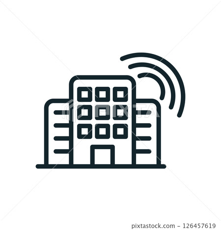 Smart building sending a signal for a connected city 126457619