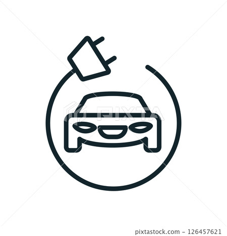 Electric car charging symbolising sustainable transportation in smart city Electric car charging symbolising sustainable transportation in smart city 126457621