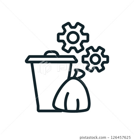 Smart city waste management system optimization icon Smart city waste management system optimization icon 126457625
