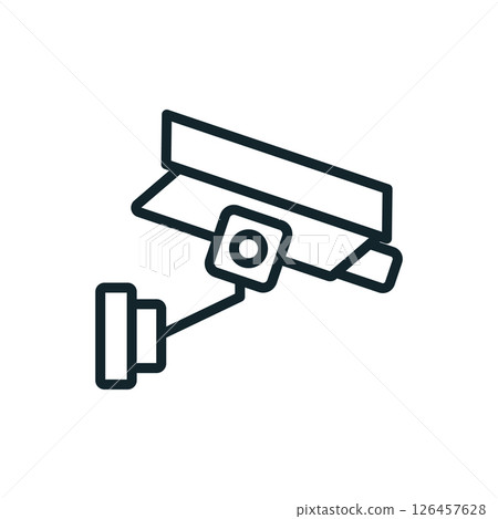 Security camera icon representing smart city surveillance system Security camera icon representing smart city surveillance system 126457628
