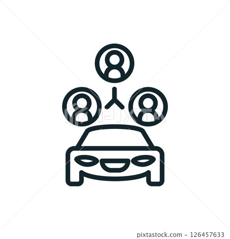 Smart city car sharing service icon showing a modern connected vehicle 126457633