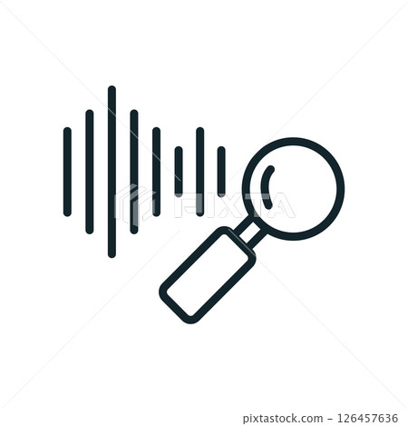 Magnifying glass analyzing smart city data stream 126457636