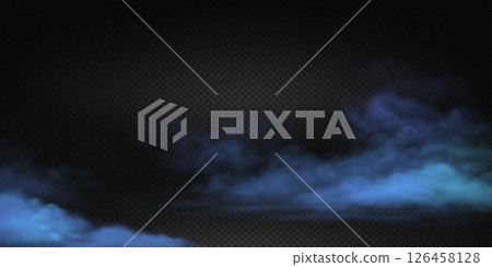 Abstract Blue Smoke on Transparent Background Abstract Blue Smoke on Transparent Background 126458128