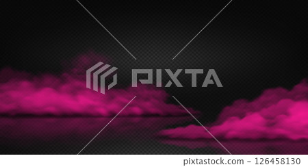 Pink Smoke Cloud on Dark Transparent Background Pink Smoke Cloud on Dark Transparent Background 126458130