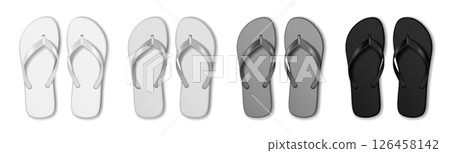 Monochrome flip flops in gradient shades 126458142