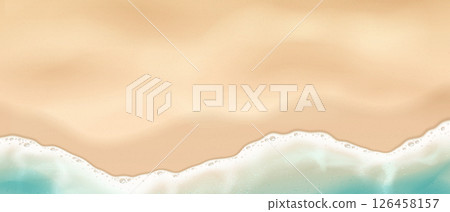 Illustration of Sandy Beach with Gentle Ocean Waves Illustration of Sandy Beach with Gentle Ocean Waves 126458157
