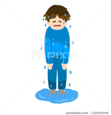 一名男子被雨淋濕 一名男子被雨淋濕 126458340