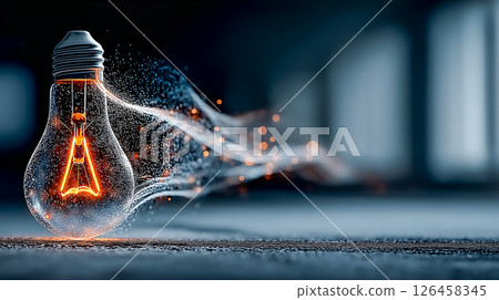 Futuristic visuals of dynamic energy and light bulbs 126458345