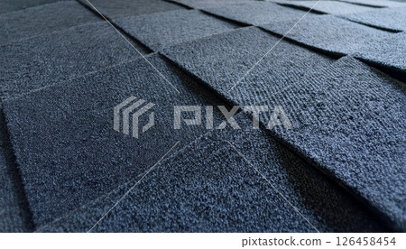 Macro texture of carpet tiles in a geometric pattern .Background concept. Generated Image 126458454