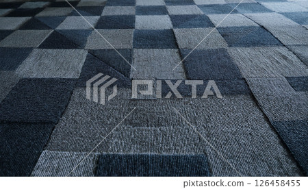 Macro texture of carpet tiles in a geometric pattern .Background concept. Generated Image Macro texture of carpet tiles in a geometric pattern .Background concept. Generated Image 126458455