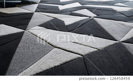 Macro texture of carpet tiles in a geometric pattern .Background concept. Generated Image Macro texture of carpet tiles in a geometric pattern .Background concept. Generated Image 126458459