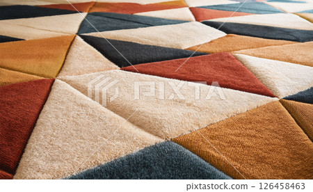 Macro texture of carpet tiles in a geometric pattern .Background concept. Generated Image 126458463