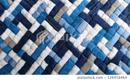 Macro texture of carpet tiles in a geometric pattern .Background concept. Generated Image 126458464