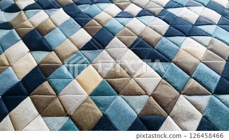 Macro texture of carpet tiles in a geometric pattern .Background concept. Generated Image 126458466