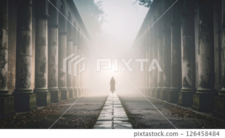 Dark brick wall .Background concept. Generated Image 126458484