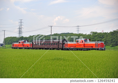 Hachiko Line Matsuhisa-Yodo JR East DD51-842 + SuHaFu 42-2173 + DD51-888 (Takasaki) Hachiko Line Matsuhisa-Yodo JR East DD51-842 + SuHaFu 42-2173 + DD51-888 (Takasaki) 126459241