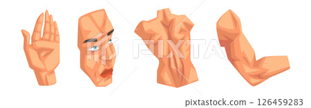 Human Body Part Separated with Skin Vector Set 126459283