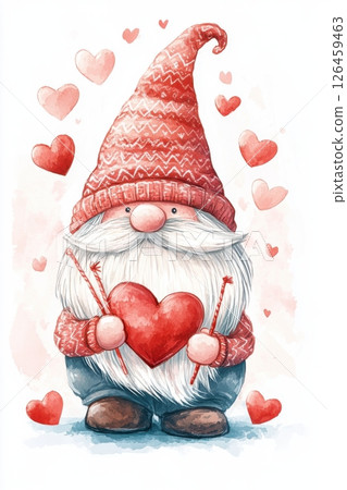 heart, watercolor, character 126459463