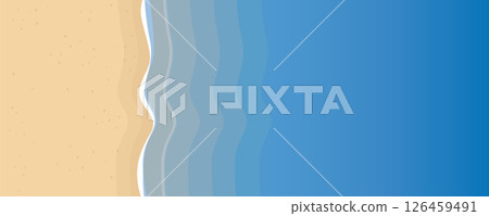 sandy beach summer holiday top view background vector illustration 126459491