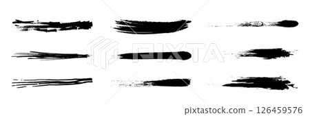 set of simple brush strokes isolated vector illustration 126459576