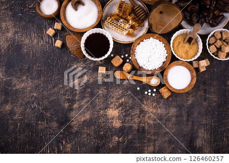 Various sugar replacement, healthy sweetener concept 126460257