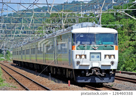 Tokaido Line Ninomiya-Kozu JR East 185 series B4+B7 train (Omiya) out-of-service crew training 126460388