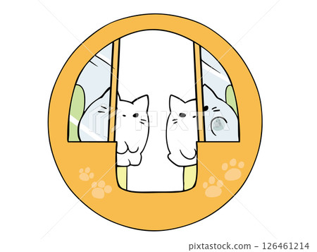 Cat riding on the Ferris wheel 126461214