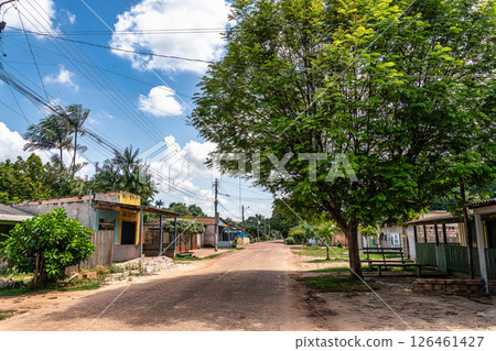 American-style houses in Belterra, Para in Brazil. American village built by Henry Ford 126461427