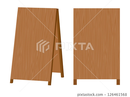 一組深棕色木架招牌插圖 126461568
