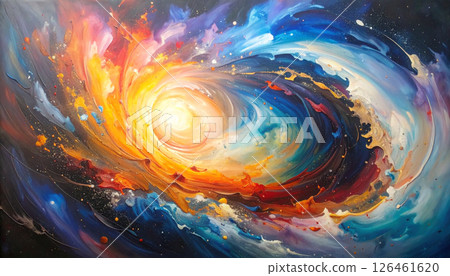 galaxy shaped oil paint strokes. Generated Image 126461620