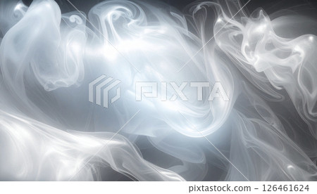 mercury clouds with metallic reflections. Grey cloudy background. Generated Image 126461624