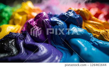 crayon lava flowing like colourful oil painting .Background concept. Generated Image 126461644