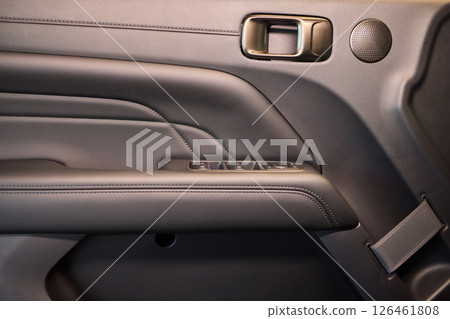 A car door with trim showcasing automotive design details 126461808