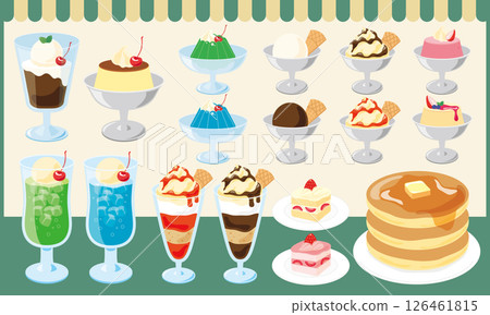 咖啡廳甜點套裝_綠色 126461815