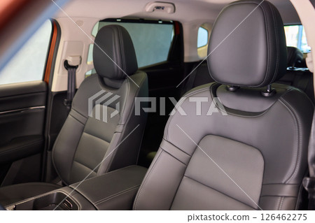 Discover the Stylish Car Interior with Premium Leather Seats for elegance and comfort 126462275