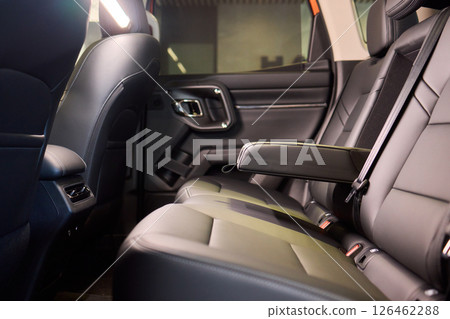 Vehicle armrest with cup holder, beige design, for luxury cars 126462288