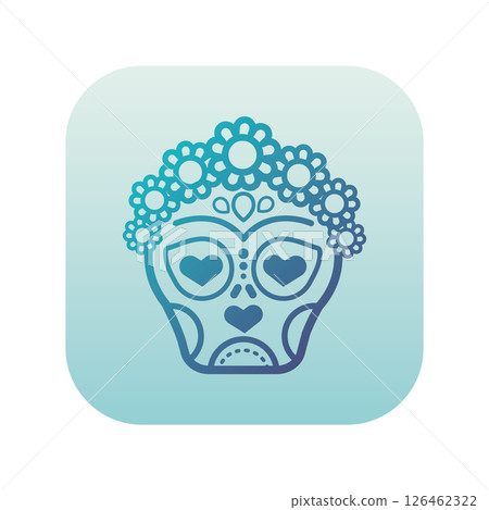Floral skull icon. Vector Floral skull icon. Vector 126462322