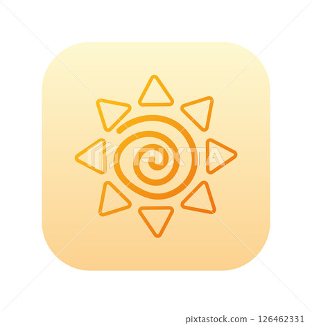Aztec spiral sun icon. Vector Aztec spiral sun icon. Vector 126462331