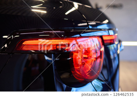 Closeup of a cars automotive tail brake light Closeup of a cars automotive tail brake light 126462535
