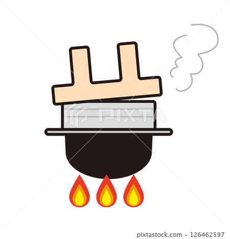 冒著蒸氣的水壺 126462597
