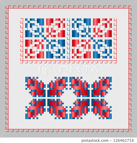 Ukrainian ornaments set in modern gradient style 126462718