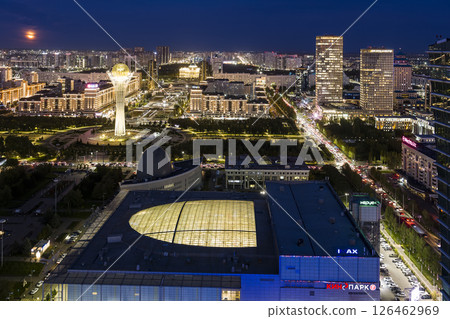 View of central Astana, Kazakhstan Night view / Astana, Kazakhstan View of central Astana, Kazakhstan Night view / Astana, Kazakhstan 126462969