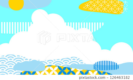 Scandinavian-style wallpaper with Japanese patterns [Summer image] 126463182