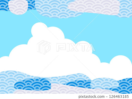 Scandinavian-style wallpaper with Japanese patterns [Summer image] 126463185