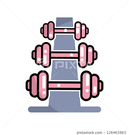 Dumbbell rack weight set. Vector 126463863