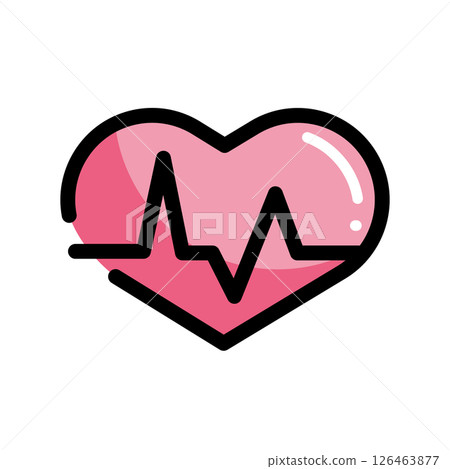 Heartbeat health icon shape. Vector 126463877