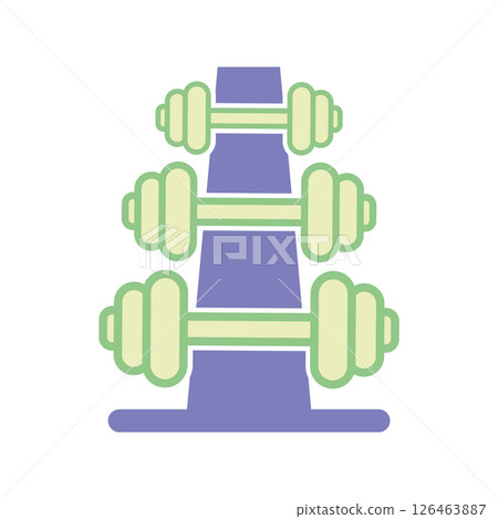 Dumbbell rack weight set. Vector Dumbbell rack weight set. Vector 126463887