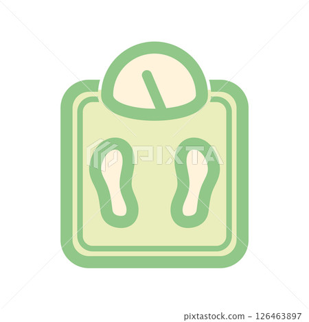 Green bathroom scale icon. Vector Green bathroom scale icon. Vector 126463897