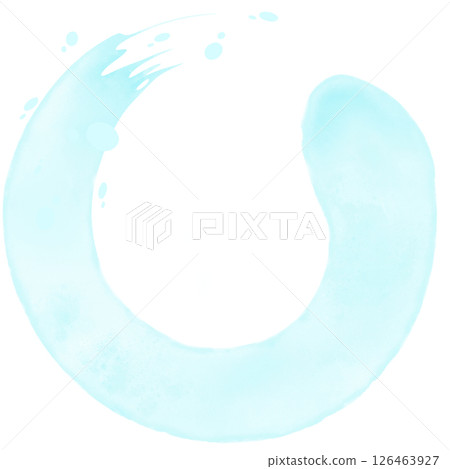 Light blue transparent watercolor-style blurred circle frame material illustration hand-drawn style Light blue transparent watercolor-style blurred circle frame material illustration hand-drawn style 126463927